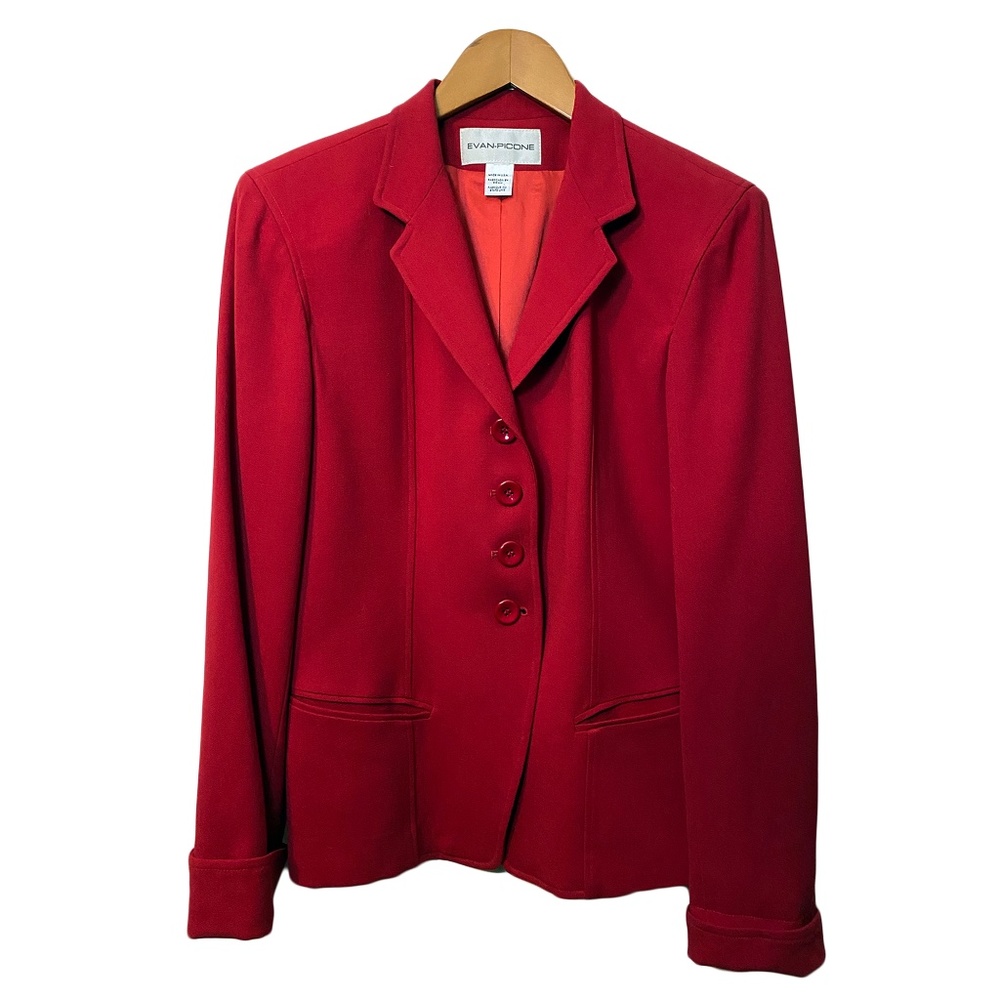 Bright Red 4 Button Women’s Blazer